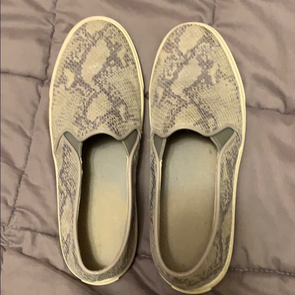 Cole Haan snakeskin slip ons